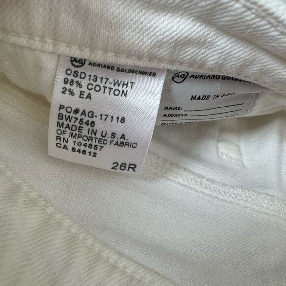 AG Adriano Goldshmied The Ballad Slim Boot White Jeans Low Rise Cotton Blend 26 - Picture 8 of 10